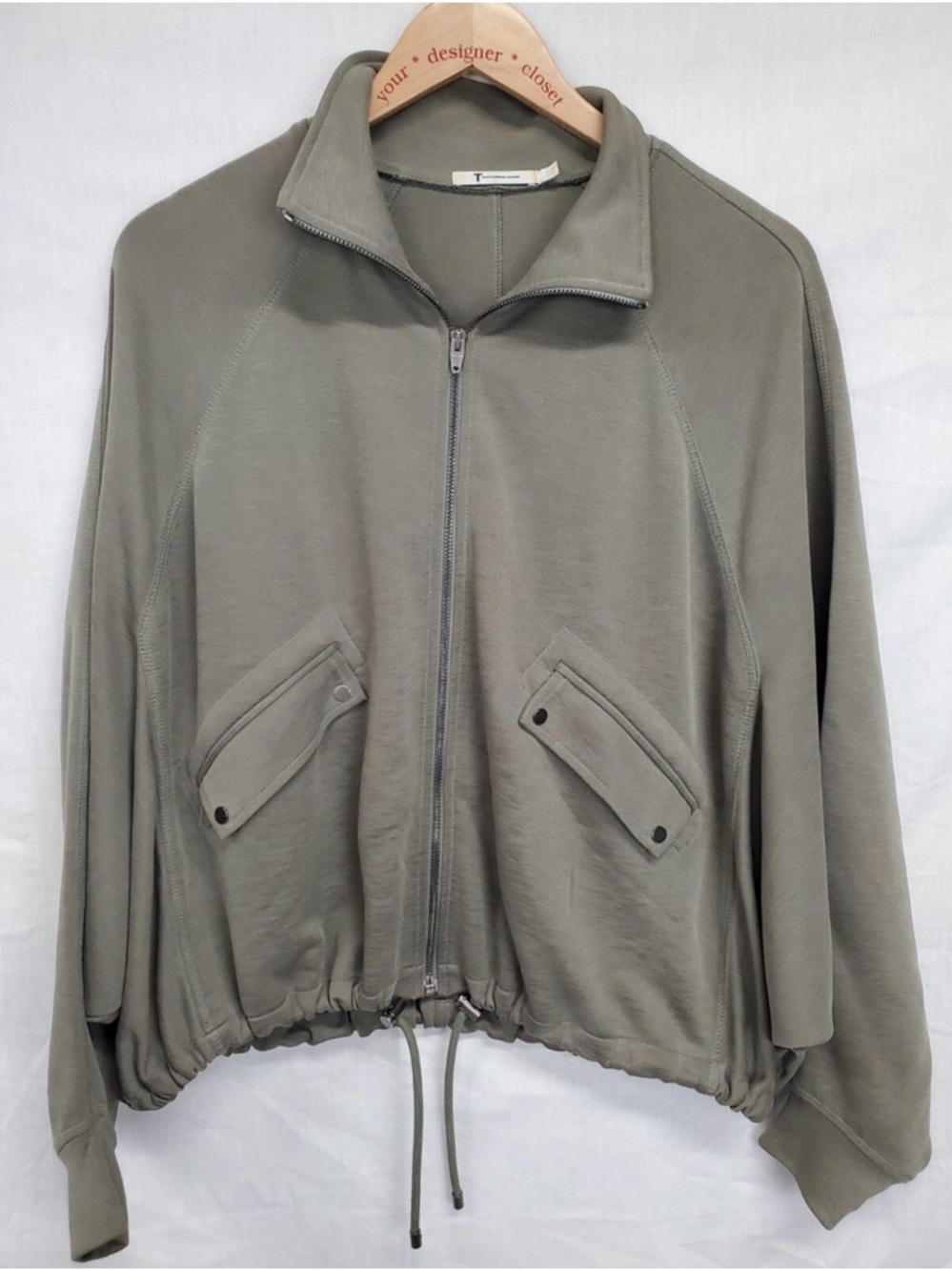 Alexander Wang Olive Green Zip Front Jacket